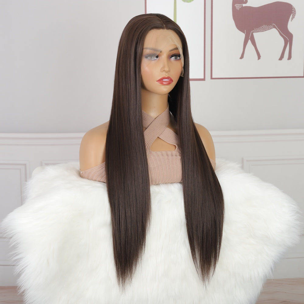 30 Inch 13x6 Lace Front Wigs Human Hair 200% Density HD Transparent Brown Long Straight Lace Front Wigs Human Hair Pre Plucked Glueless Wigs for Women