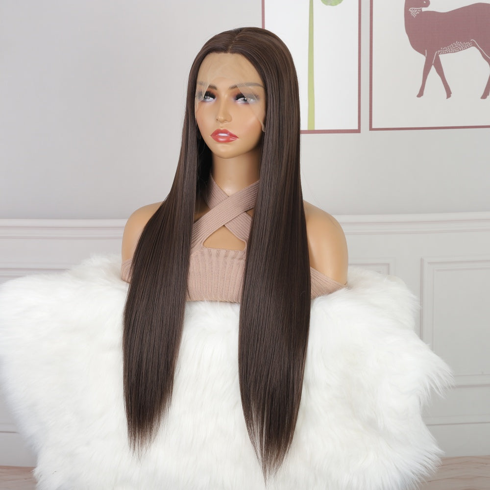 30 Inch 13x6 Lace Front Wigs Human Hair 200% Density HD Transparent Brown Long Straight Lace Front Wigs Human Hair Pre Plucked Glueless Wigs for Women