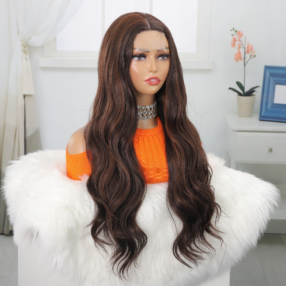 30 Inch 13x6 Lace Front Wigs Human Hair 200% Density HD Transparent Brown Pick Up Dyeing Long Wave Curly Lace Front Wigs Human Hair Pre Plucked Glueless Wigs for Women