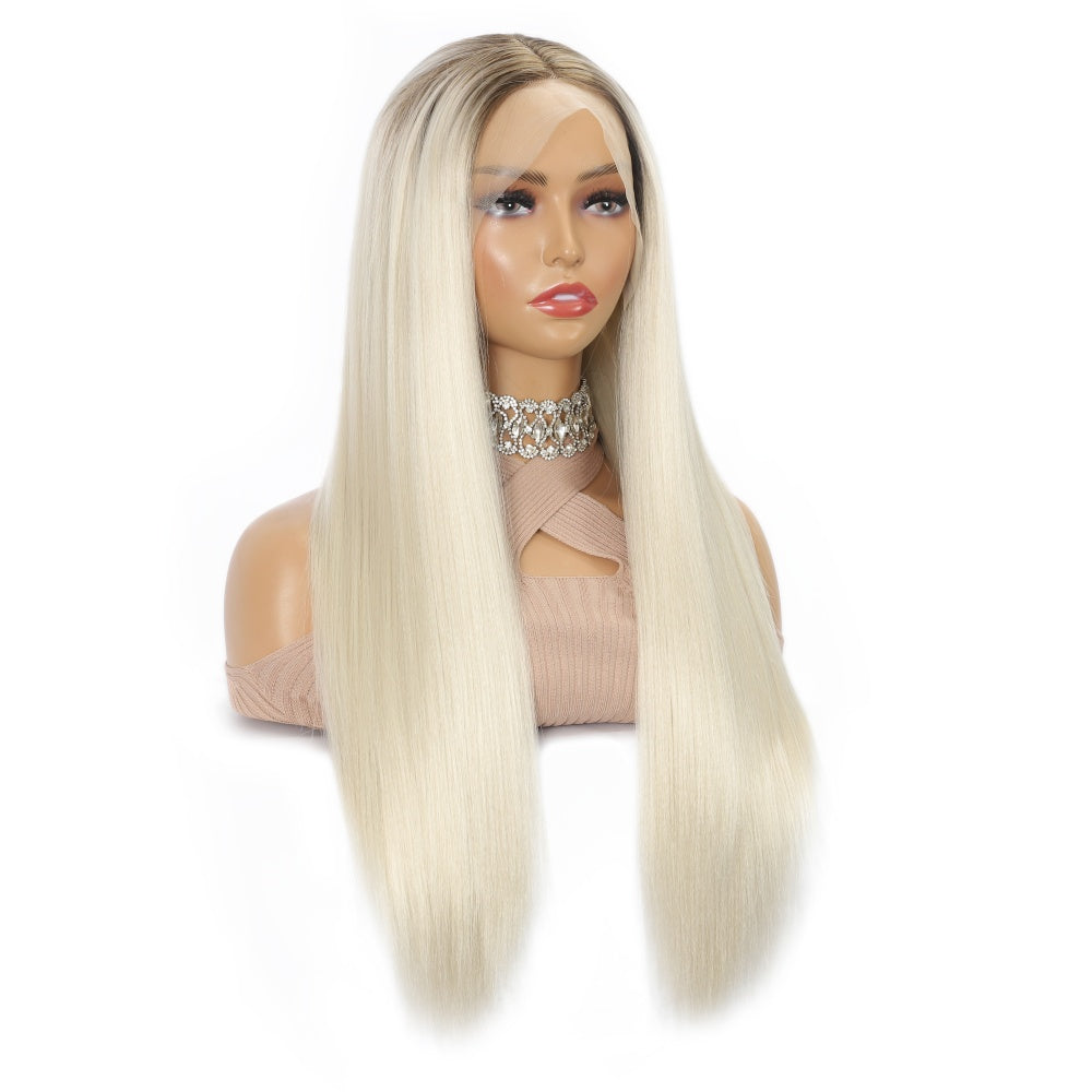 30 Inch 13x6 Lace Front Wigs Human Hair 200% Density HD Transparent Black Hair Top White Golden Long Straight Lace Front Wigs Human Hair Pre Plucked Glueless Wigs for Women