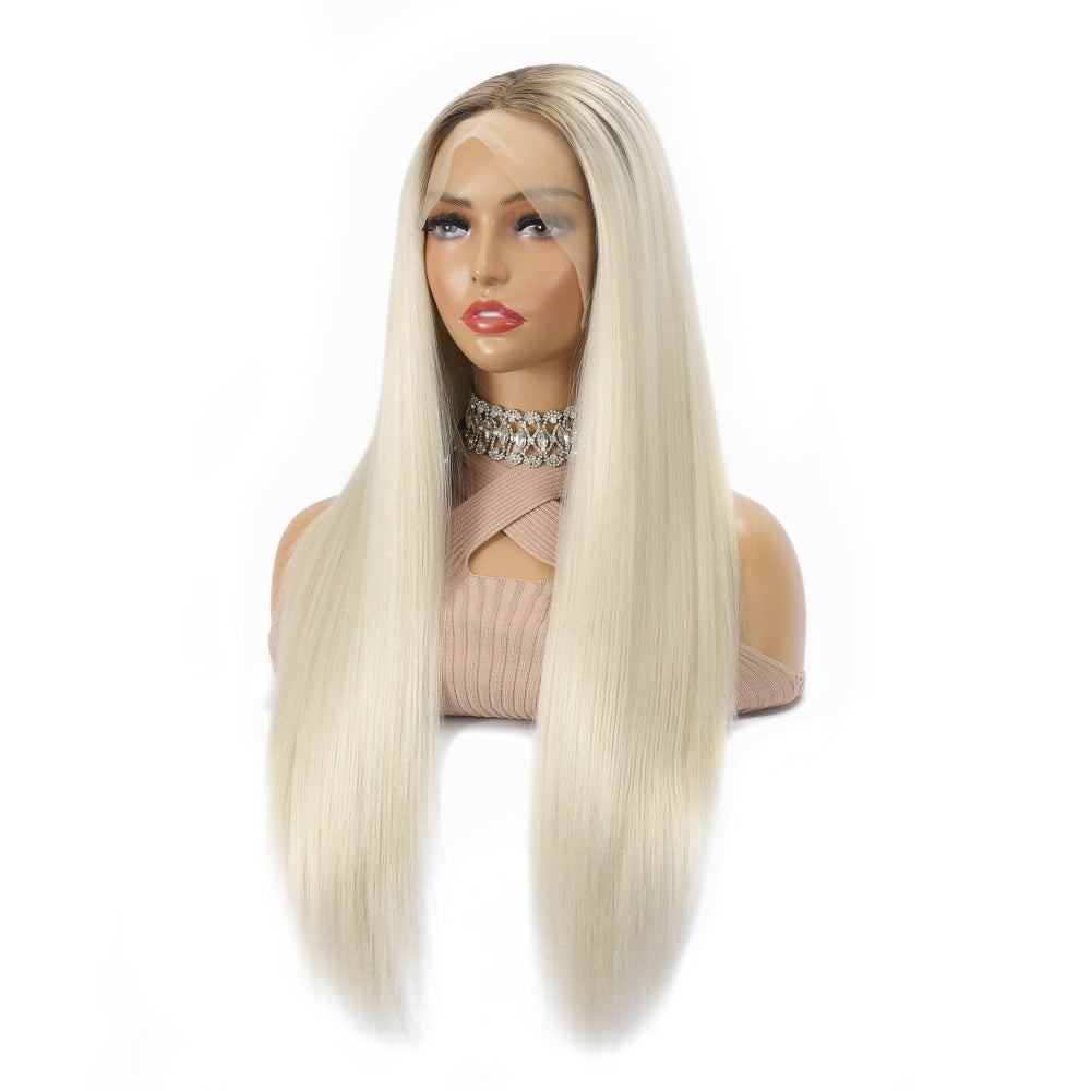 30 Inch 13x6 Lace Front Wigs Human Hair 200% Density HD Transparent Black Hair Top White Golden Long Straight Lace Front Wigs Human Hair Pre Plucked Glueless Wigs for Women