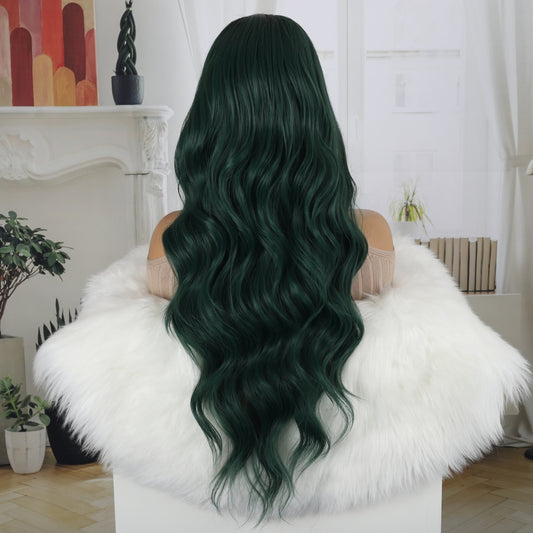 30 Inch 13x6 Lace Front Wigs Human Hair 200% Density HD Transparent Green Wave Curly Lace Front Wigs Human Hair Pre Plucked Glueless Wigs for Women